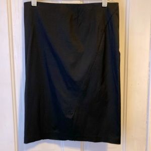 Kiltie pencil skirt, asymmetrical, back zipper, size 8